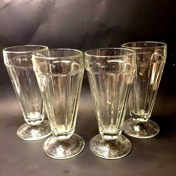 4 Soda Fountain Glasses STARBUCKS Summer 2003 Sundae Malted Frappuccino Parfait - Picture 1 of 6